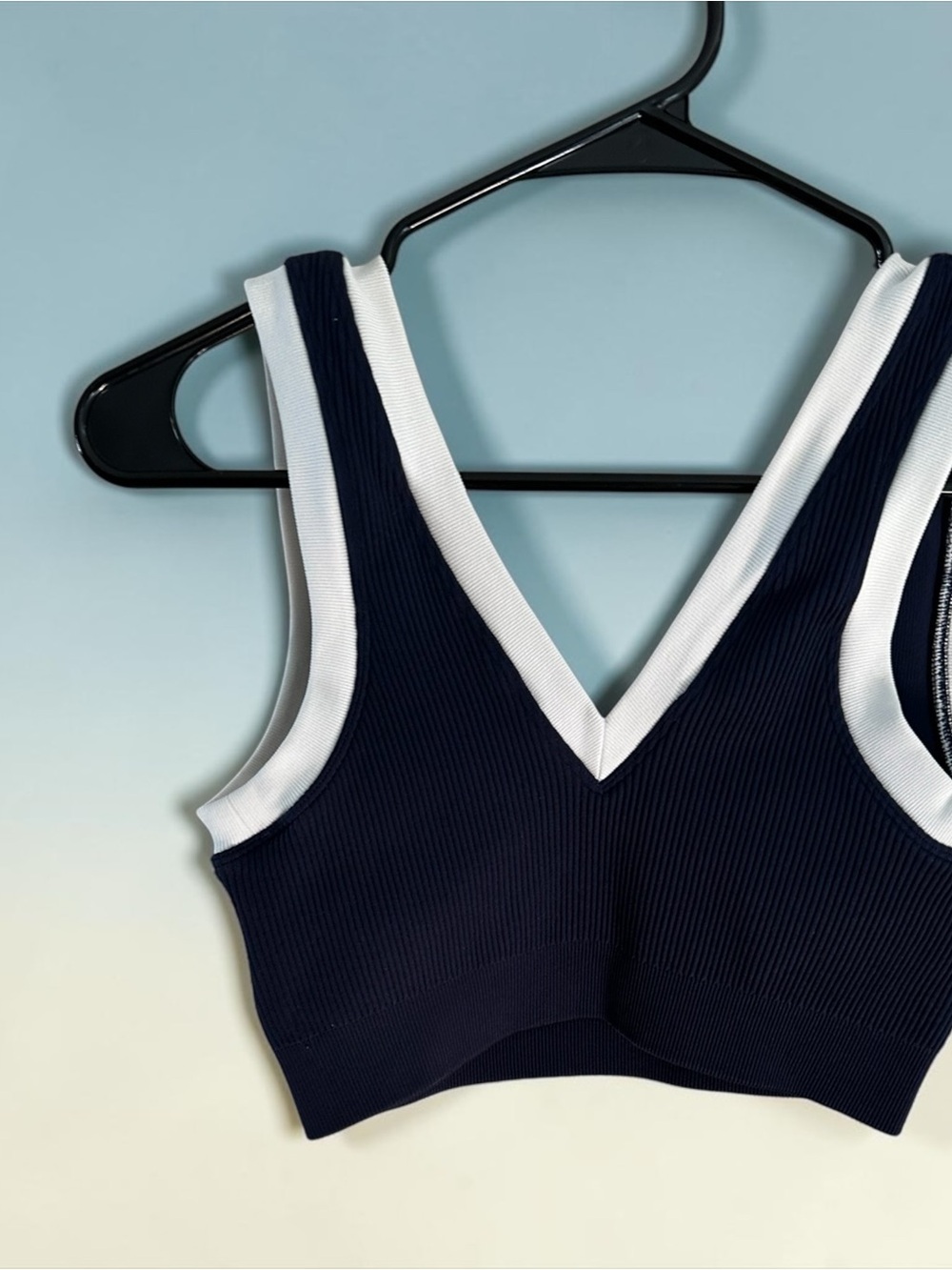 aerie Navy Bralette with White Trim